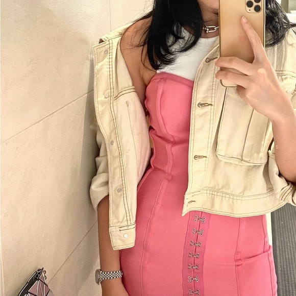 Missguided Bodycon Bandage Dress in Pink size S - Picture 6 of 6